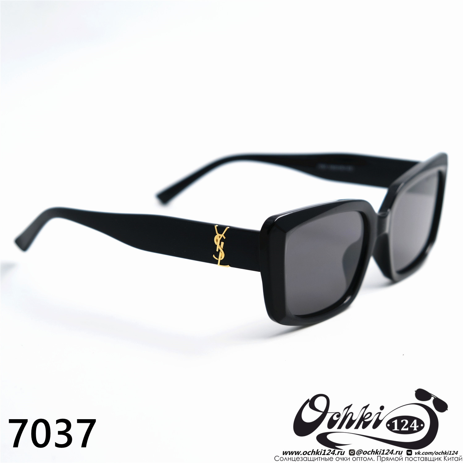  Солнцезащитные очки картинка 2025 Женские Брендовые  Прямоугольные 7037-C1 